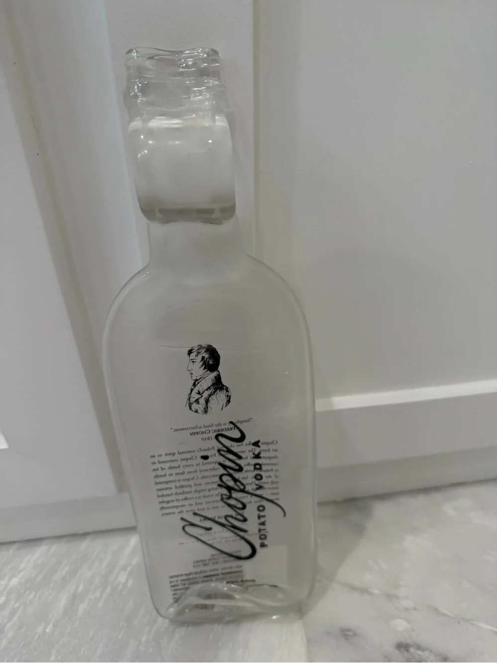 Clear Chopin Vodka Bottle Serving Tray Spoon Rest Decor